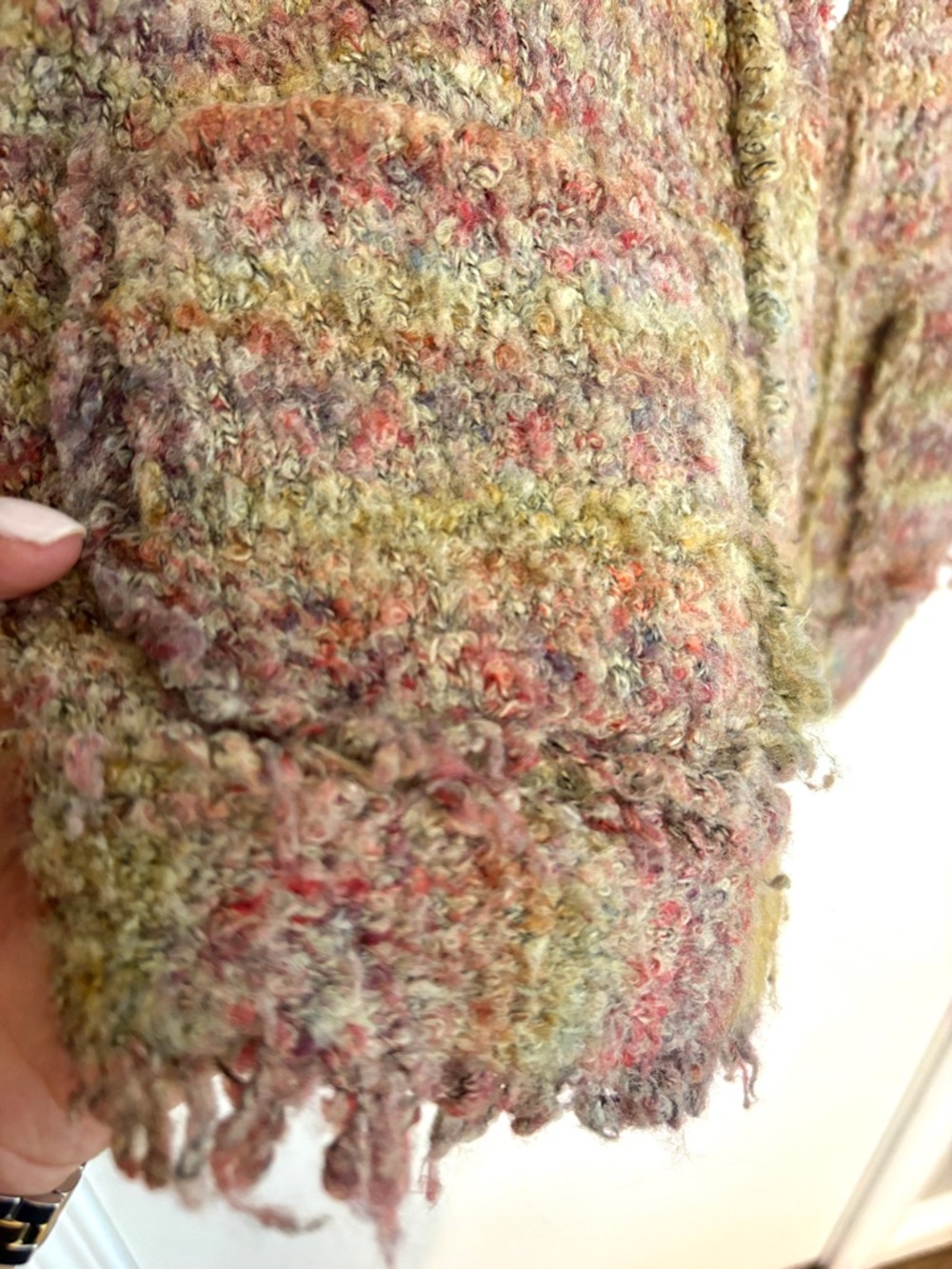52 Weekends Multicolor Bouclé Button-Front Cardigan - Picture 2 of 5